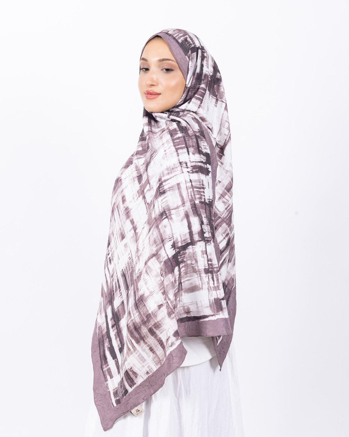 Mikro Bambu Kraş Şal D028 Vizon, 75 × 185 cm şal – görsel 4