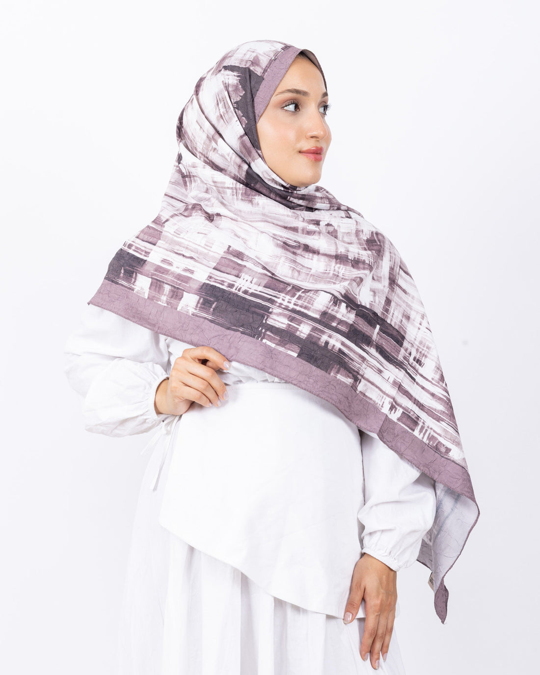 Mikro Bambu Kraş Şal D028 Vizon, 75 × 185 cm şal – görsel 1