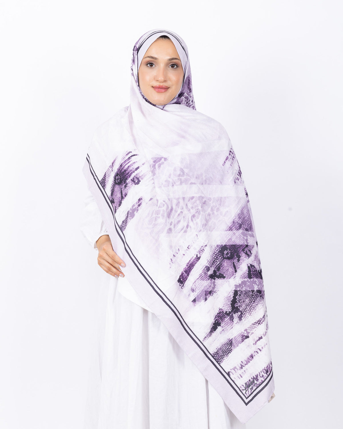 Mikro Bambu Kraş Şal D030 Açık Lila, 75 × 185 cm şal – görsel 2