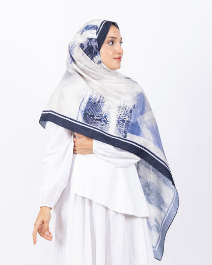 Mikro Bambu Kraş Şal D030 Lacivert, 75 × 185 cm şal – görsel 3