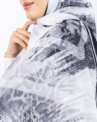 Mikro Bambu Kraş Şal D030 Siyah-Gri, 75 × 185 cm şal – görsel 4