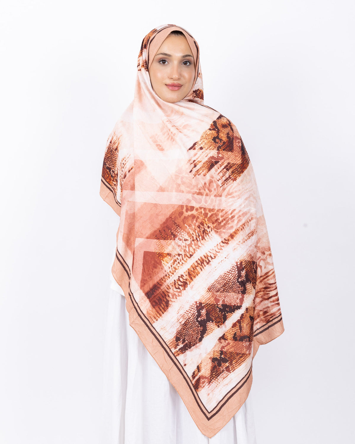 Mikro Bambu Kraş Şal D030 Somon, 75 × 185 cm şal – görsel 1