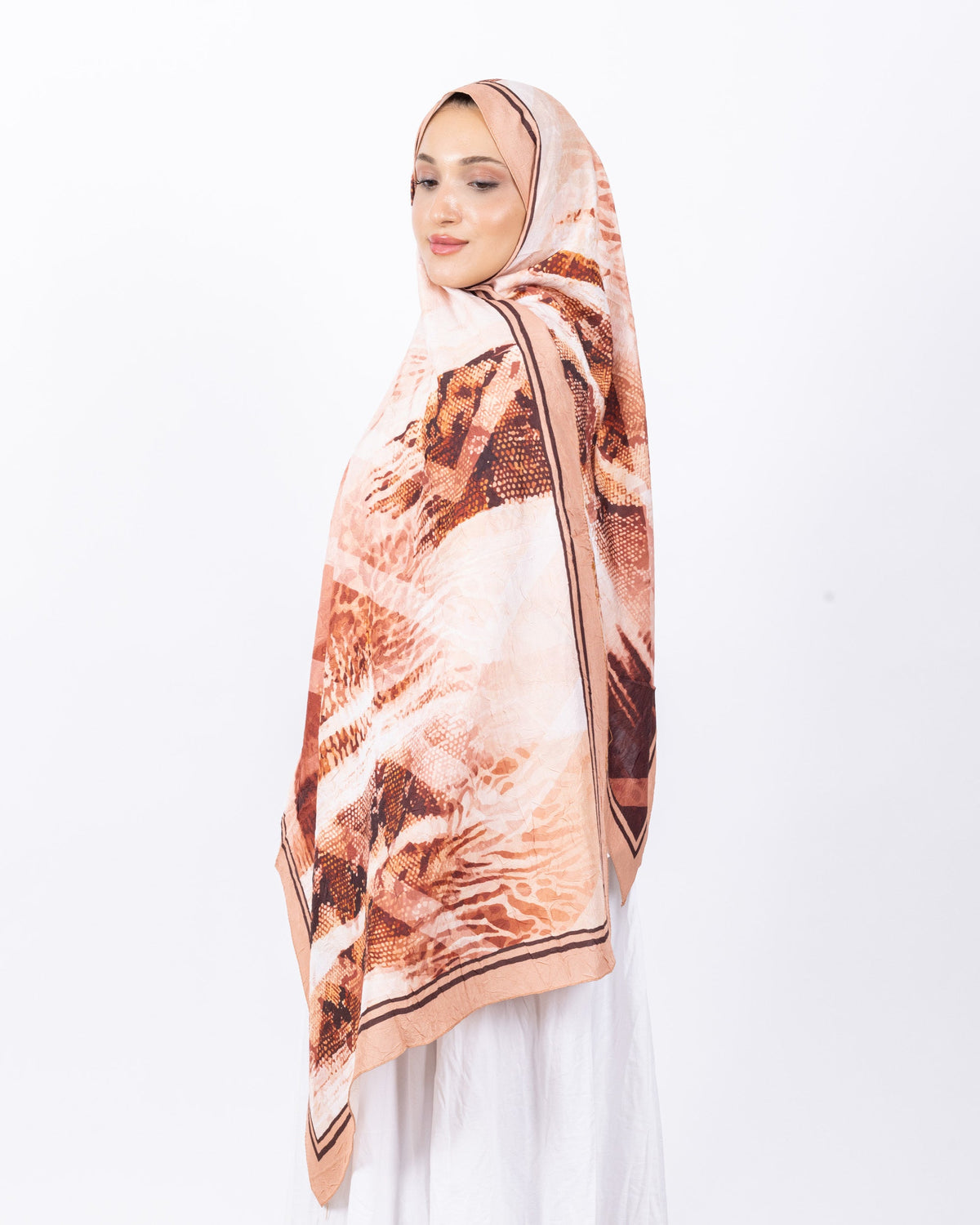 Mikro Bambu Kraş Şal D030 Somon, 75 × 185 cm şal – görsel 2