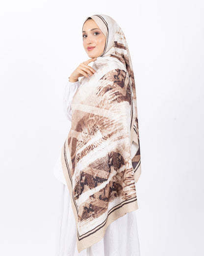 Mikro Bambu Kraş Şal D030 Bej, 75 × 185 cm şal – görsel 1