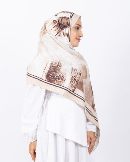 Mikro Bambu Kraş Şal D030 Bej, 75 × 185 cm şal – görsel 3
