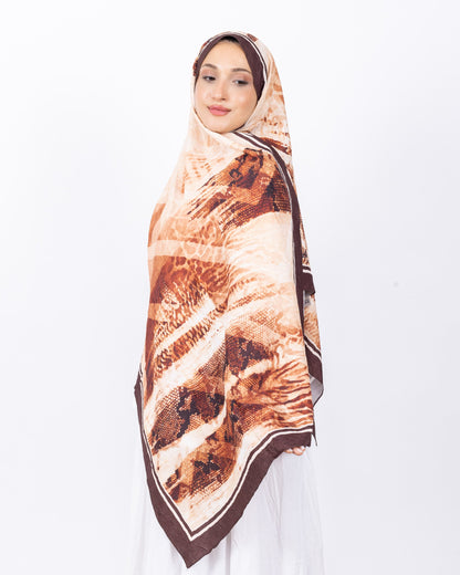 Mikro Bambu Kraş Şal D030 Kahverengi, 75 × 185 cm şal – görsel 3