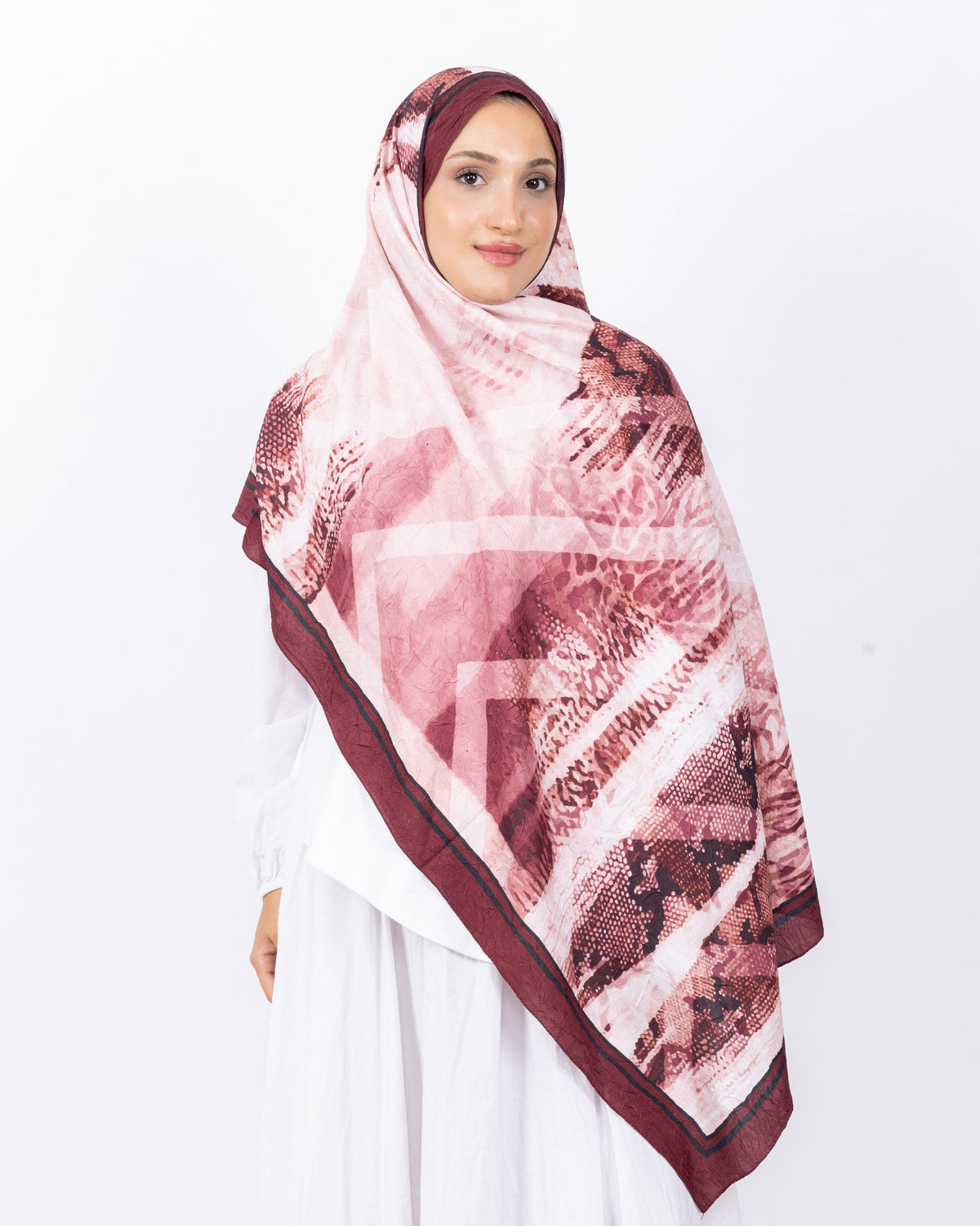 Mikro Bambu Kraş Şal D030 Bordo, 75 × 185 cm şal – görsel 3
