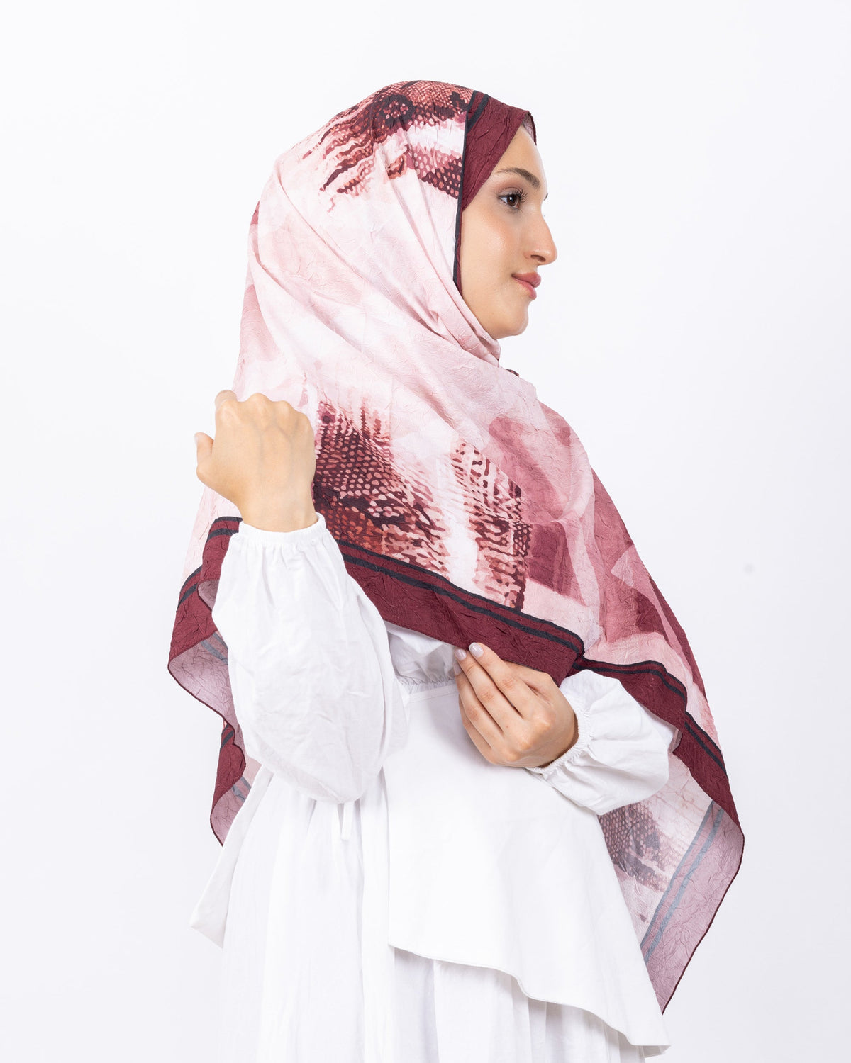 Mikro Bambu Kraş Şal D030 Bordo, 75 × 185 cm şal – görsel 4