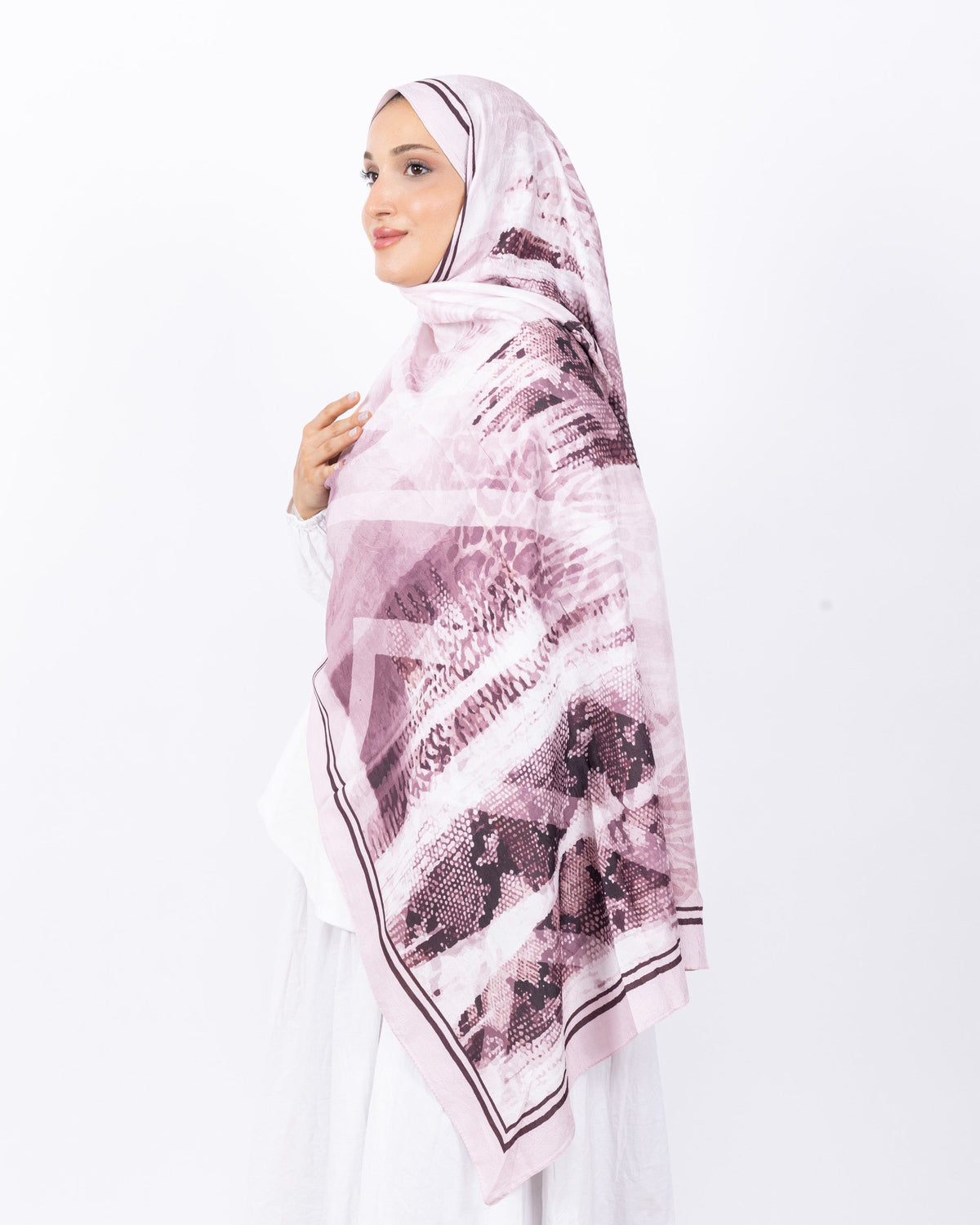 Mikro Bambu Kraş Şal D030 Toz Pembe, 75 × 185 cm şal – görsel 2