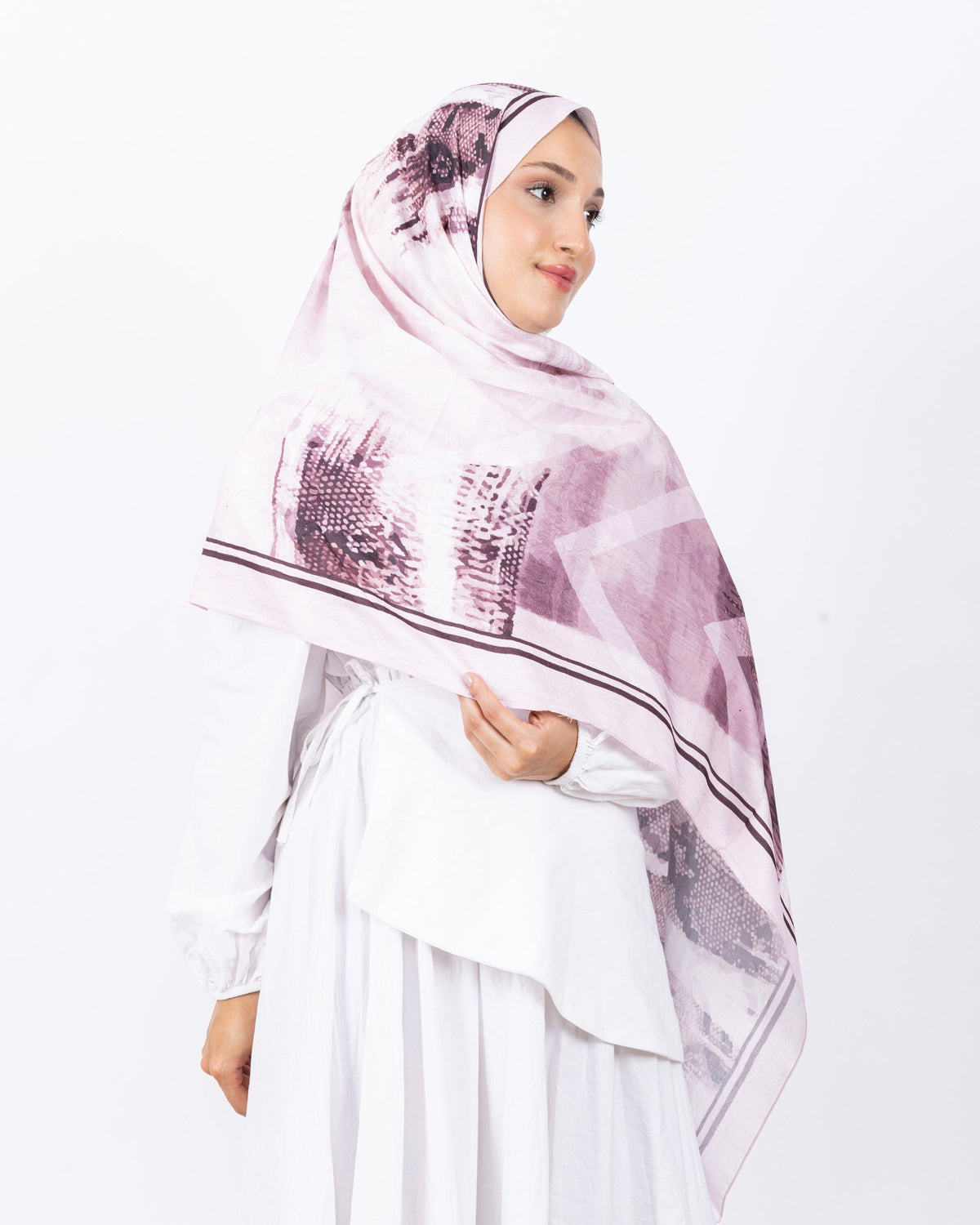 Mikro Bambu Kraş Şal D030 Toz Pembe, 75 × 185 cm şal – görsel 4