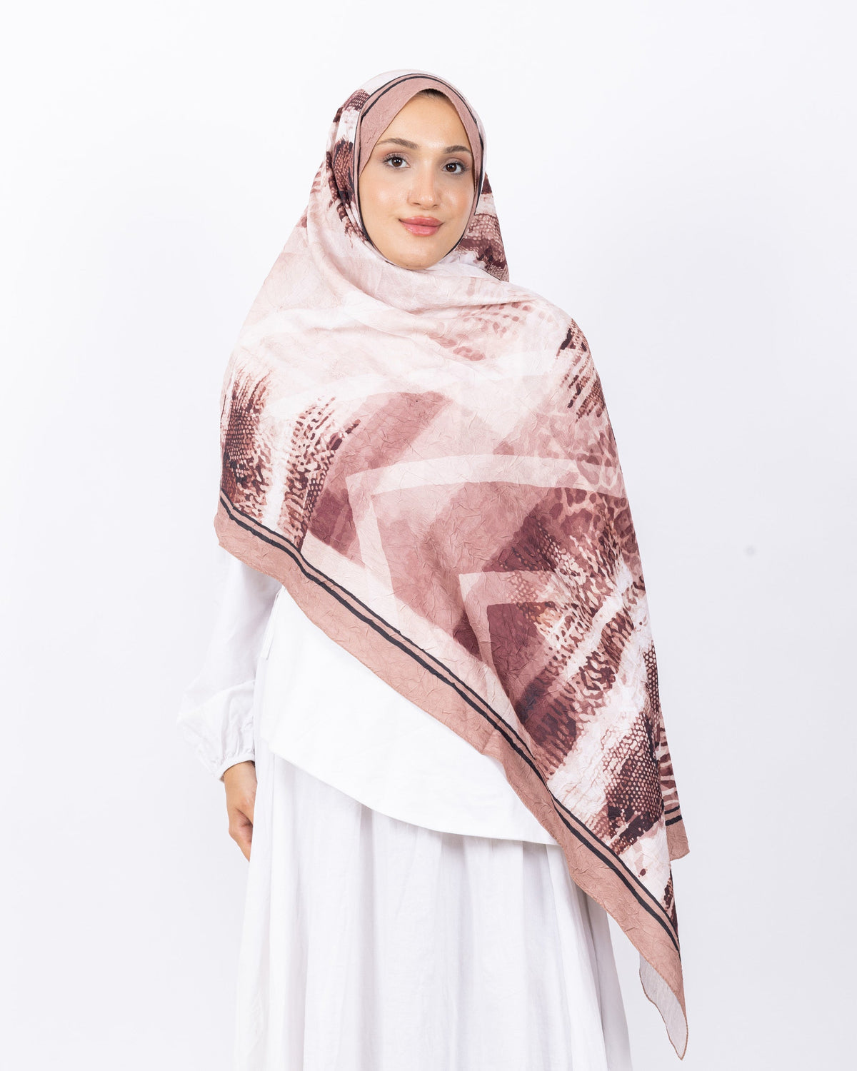 Mikro Bambu Kraş Şal D030 Sütlü Kahve, 75 × 185 cm şal – görsel 2