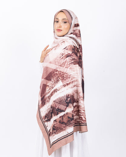 Mikro Bambu Kraş Şal D030 Sütlü Kahve, 75 × 185 cm şal – görsel 3