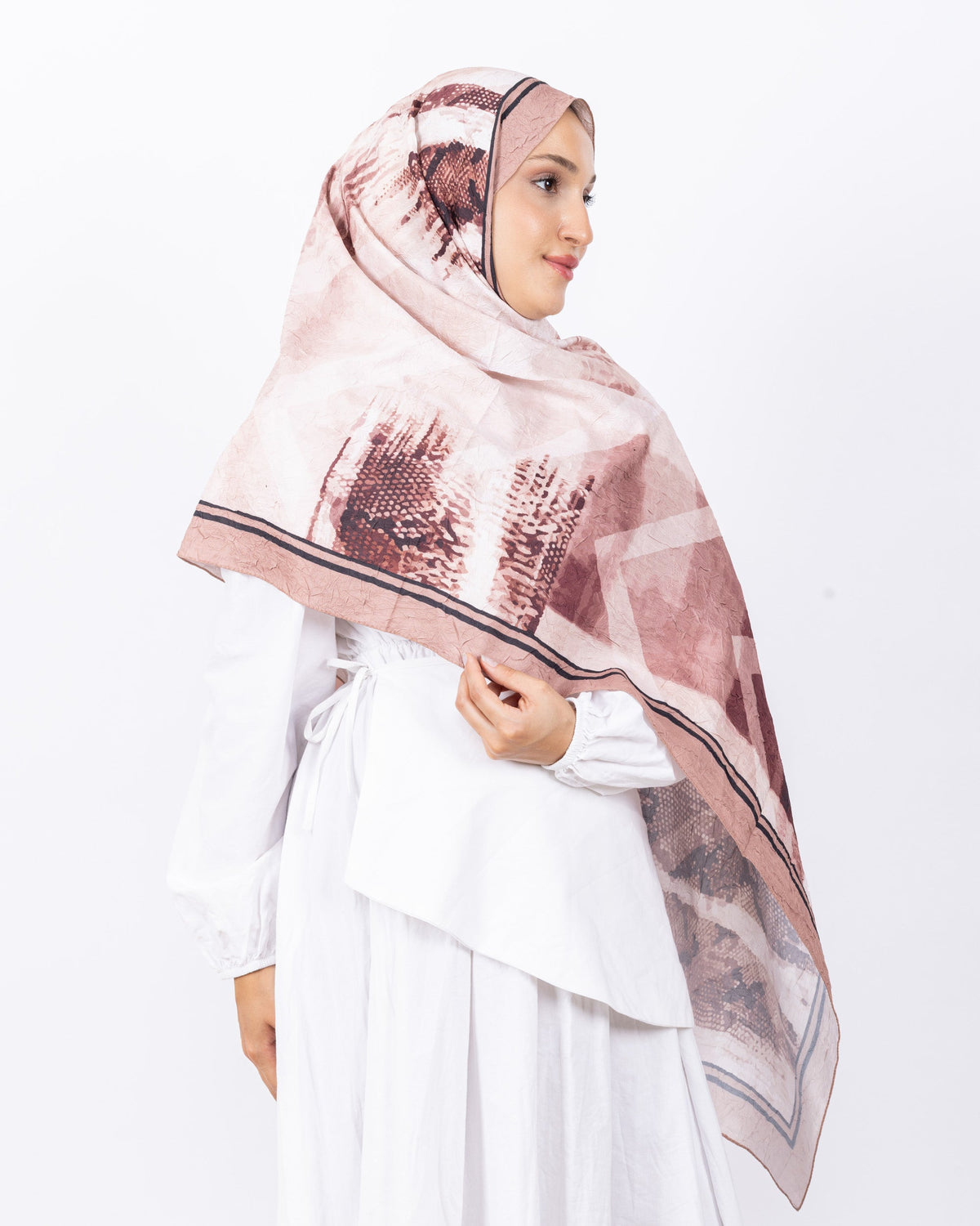Mikro Bambu Kraş Şal D030 Sütlü Kahve, 75 × 185 cm şal – görsel 4