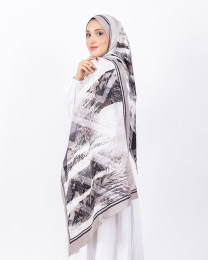 Mikro Bambu Kraş Şal D030 Vizon, 75 × 185 cm şal – görsel 3