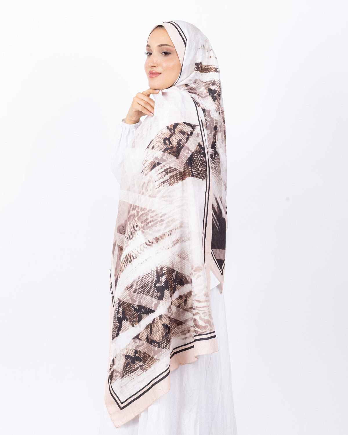 Mikro Bambu Kraş Şal D030 Açık Somon, 75 × 185 cm şal – görsel 2