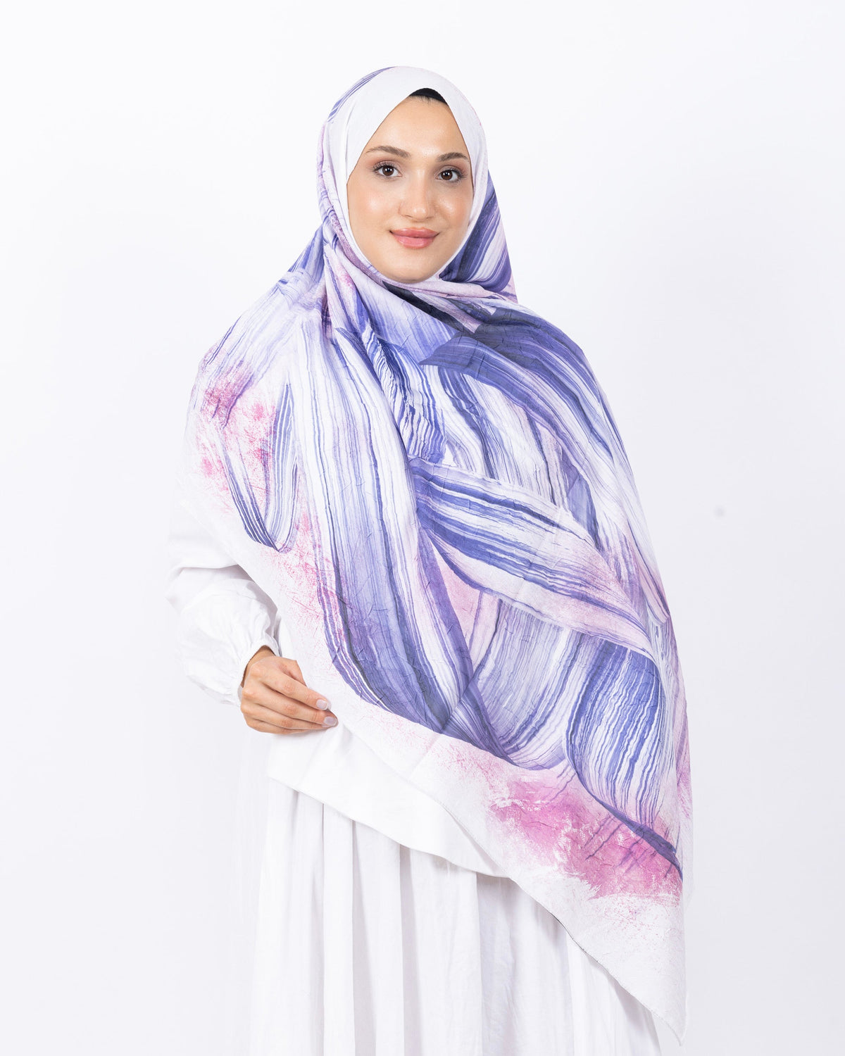 Mikro Bambu Kraş Şal D035 Mor, 75 × 185 cm şal – görsel 2
