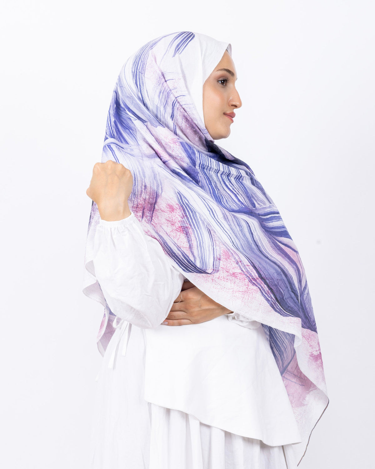 Mikro Bambu Kraş Şal D035 Mor, 75 × 185 cm şal – görsel 4