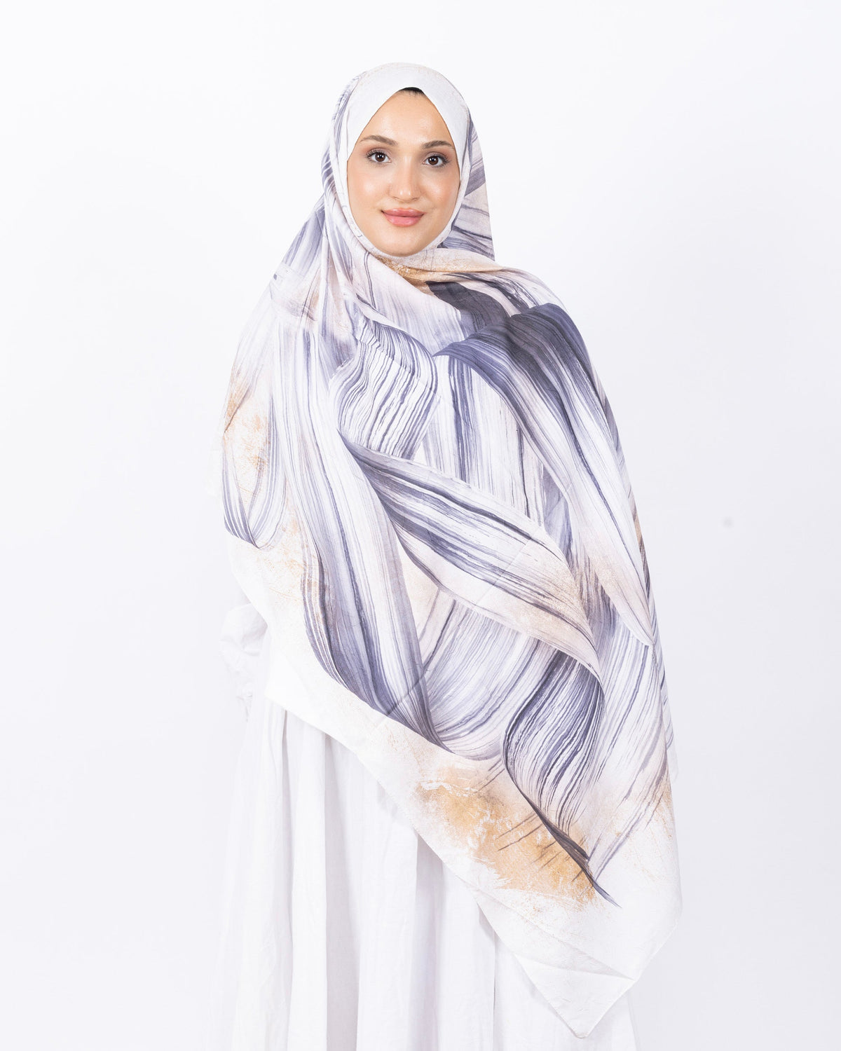Mikro Bambu Kraş Şal D035 Gri, 75 × 185 cm şal – görsel 2