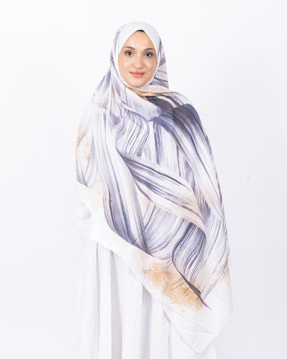 Mikro Bambu Kraş Şal D035 Gri, 75 × 185 cm şal – görsel 2