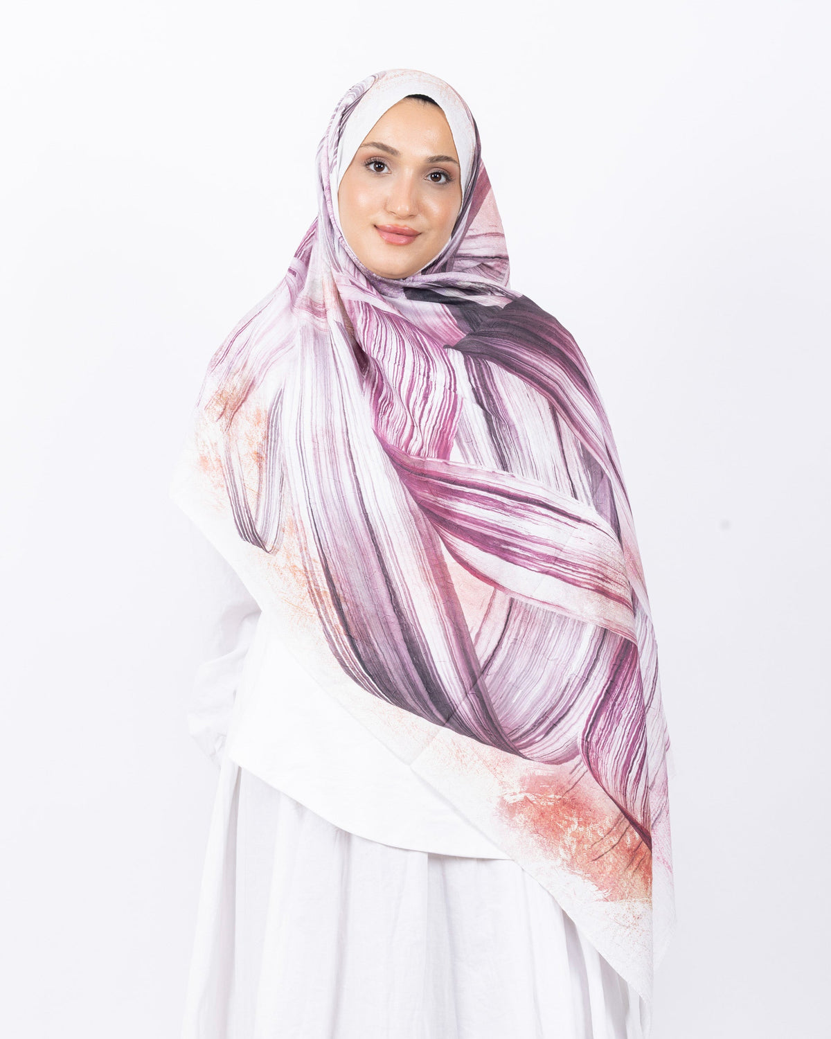 Mikro Bambu Kraş Şal D035 Mürdüm, 75 × 185 cm şal – görsel 2