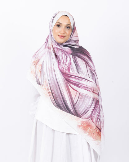 Mikro Bambu Kraş Şal D035 Mürdüm, 75 × 185 cm şal – görsel 2