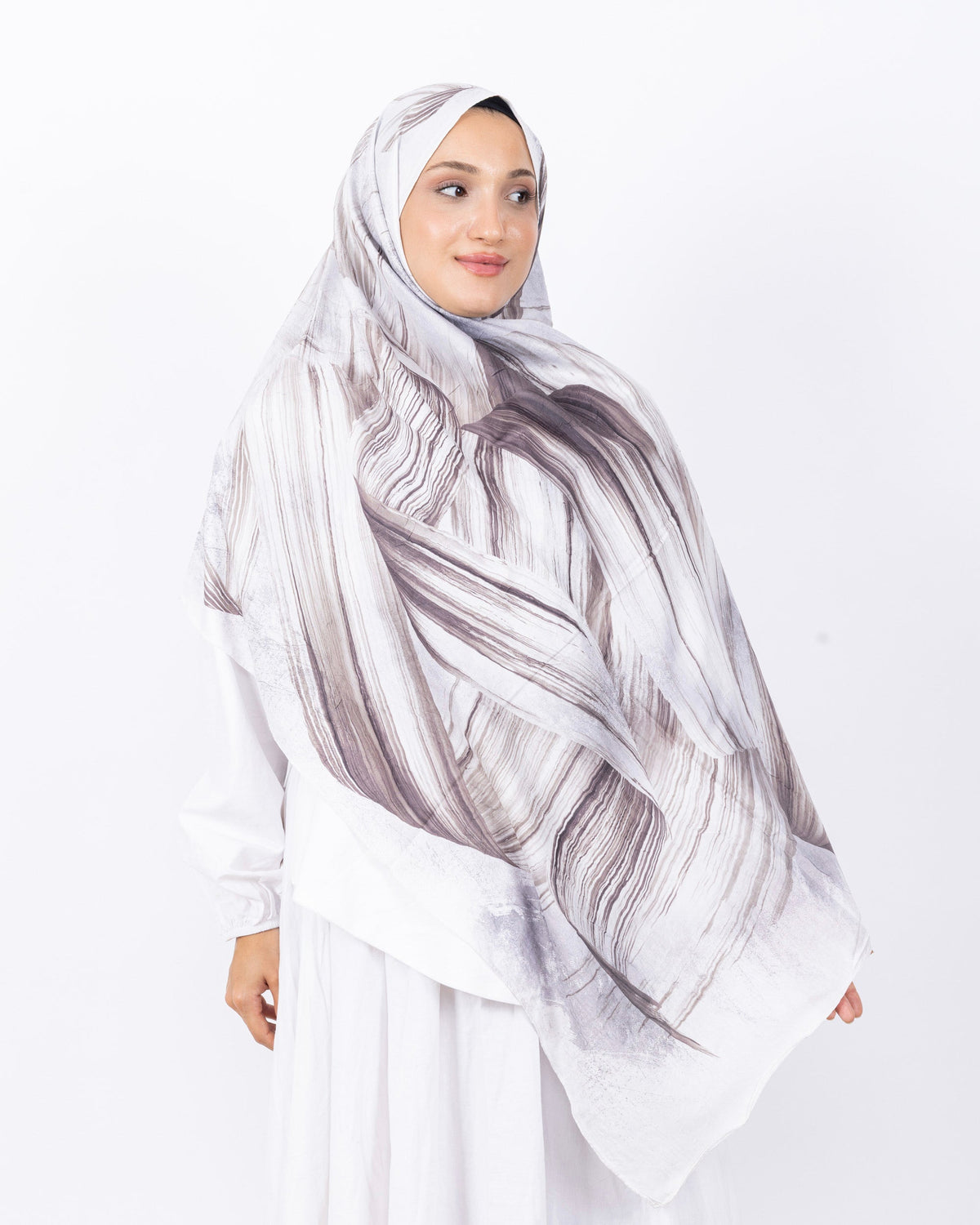 Mikro Bambu Kraş Şal D035 Kahverengi, 75 × 185 cm şal – görsel 2
