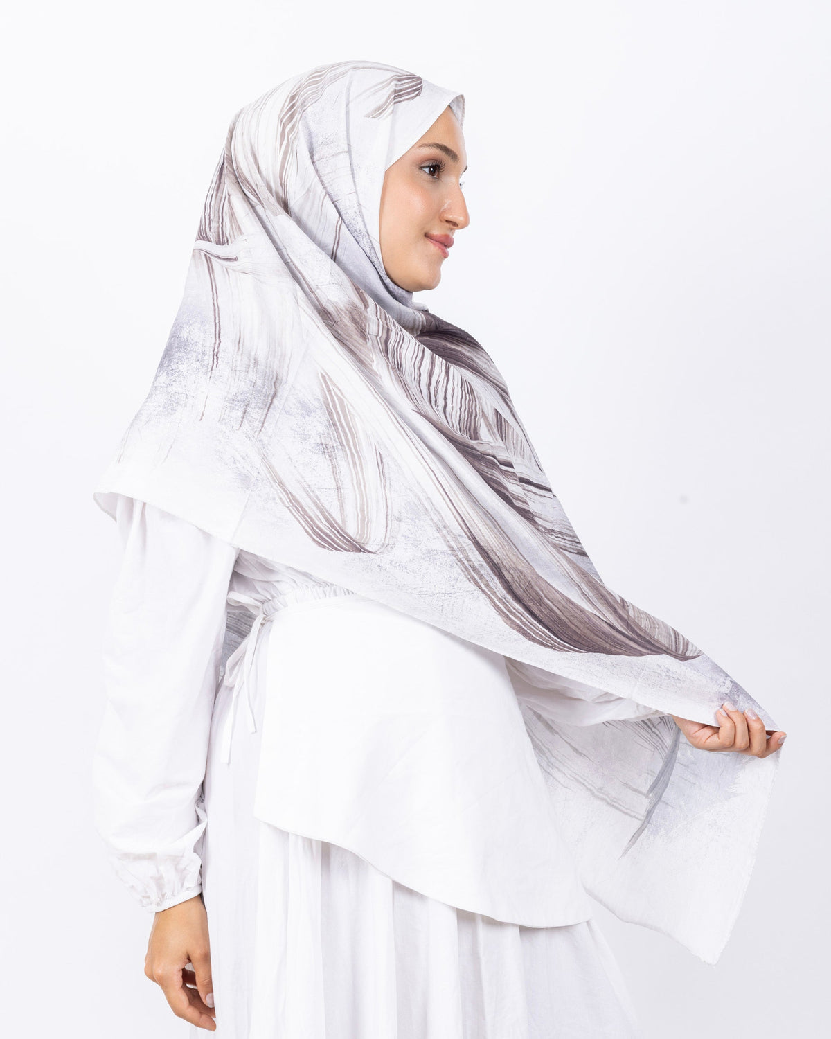 Mikro Bambu Kraş Şal D035 Kahverengi, 75 × 185 cm şal – görsel 4