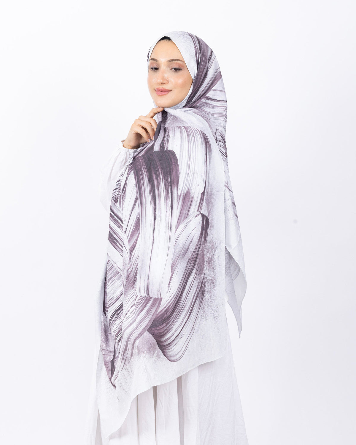 Mikro Bambu Kraş Şal D035 Acı Kahve, 75 × 185 cm şal – görsel 1