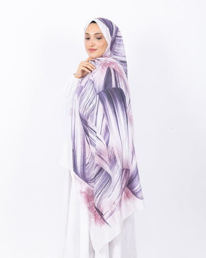 Mikro Bambu Kraş Şal D035 Lila, 75 × 185 cm şal – görsel 3