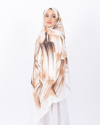 Mikro Bambu Kraş Şal D035 Sütlü Kahve, 75 × 185 cm şal – görsel 3