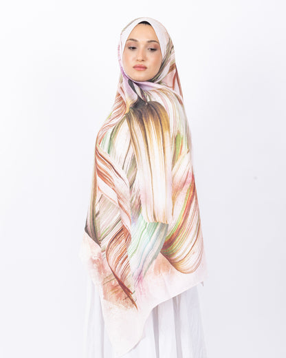Mikro Bambu Kraş Şal D035 Kahve Kiremit, 75 × 185 cm şal – görsel 2