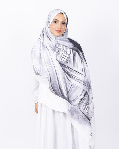 Mikro Bambu Kraş Şal D035 Siyah, 75 × 185 cm şal – görsel 2