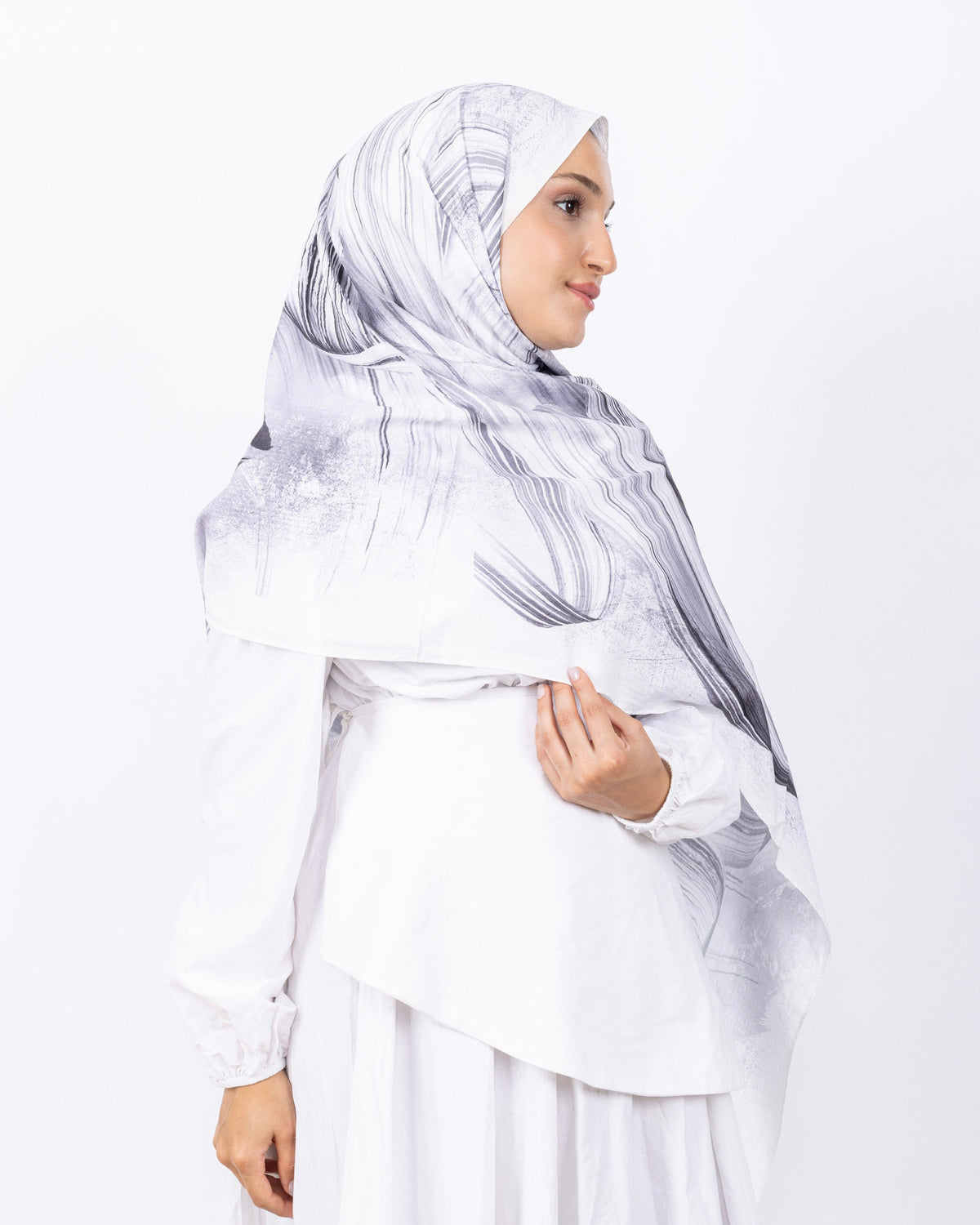 Mikro Bambu Kraş Şal D035 Siyah, 75 × 185 cm şal – görsel 4