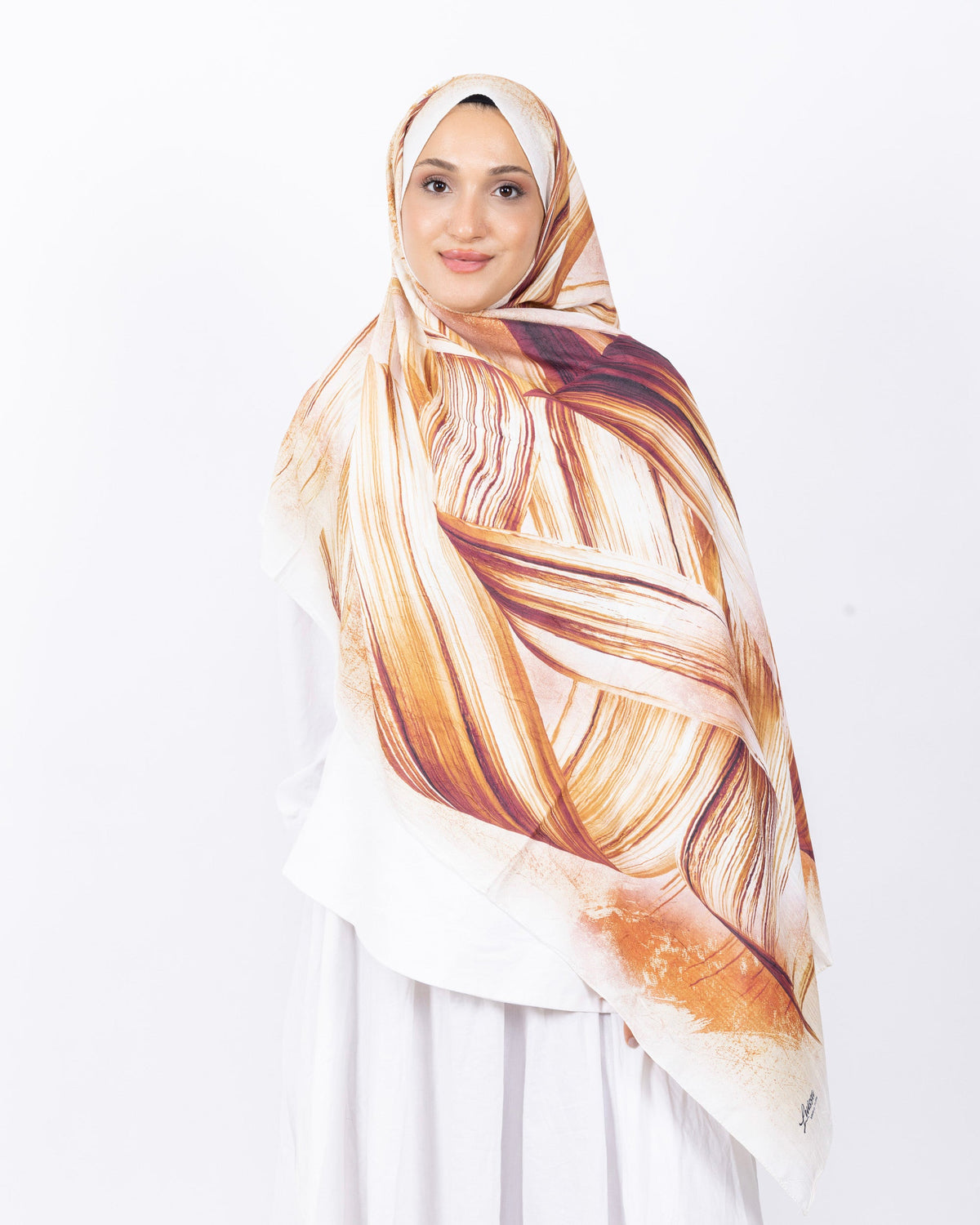 Mikro Bambu Kraş Şal D035 Kiremit, 75 × 185 cm şal – görsel 2