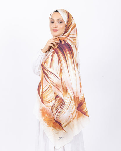 Mikro Bambu Kraş Şal D035 Kiremit, 75 × 185 cm şal – görsel 3
