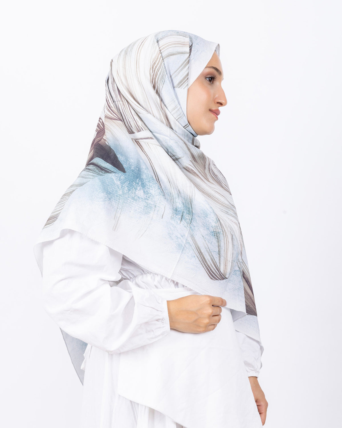 Mikro Bambu Kraş Şal D035 Mint Yeşili Kahve, 75 × 185 cm şal – görsel 3
