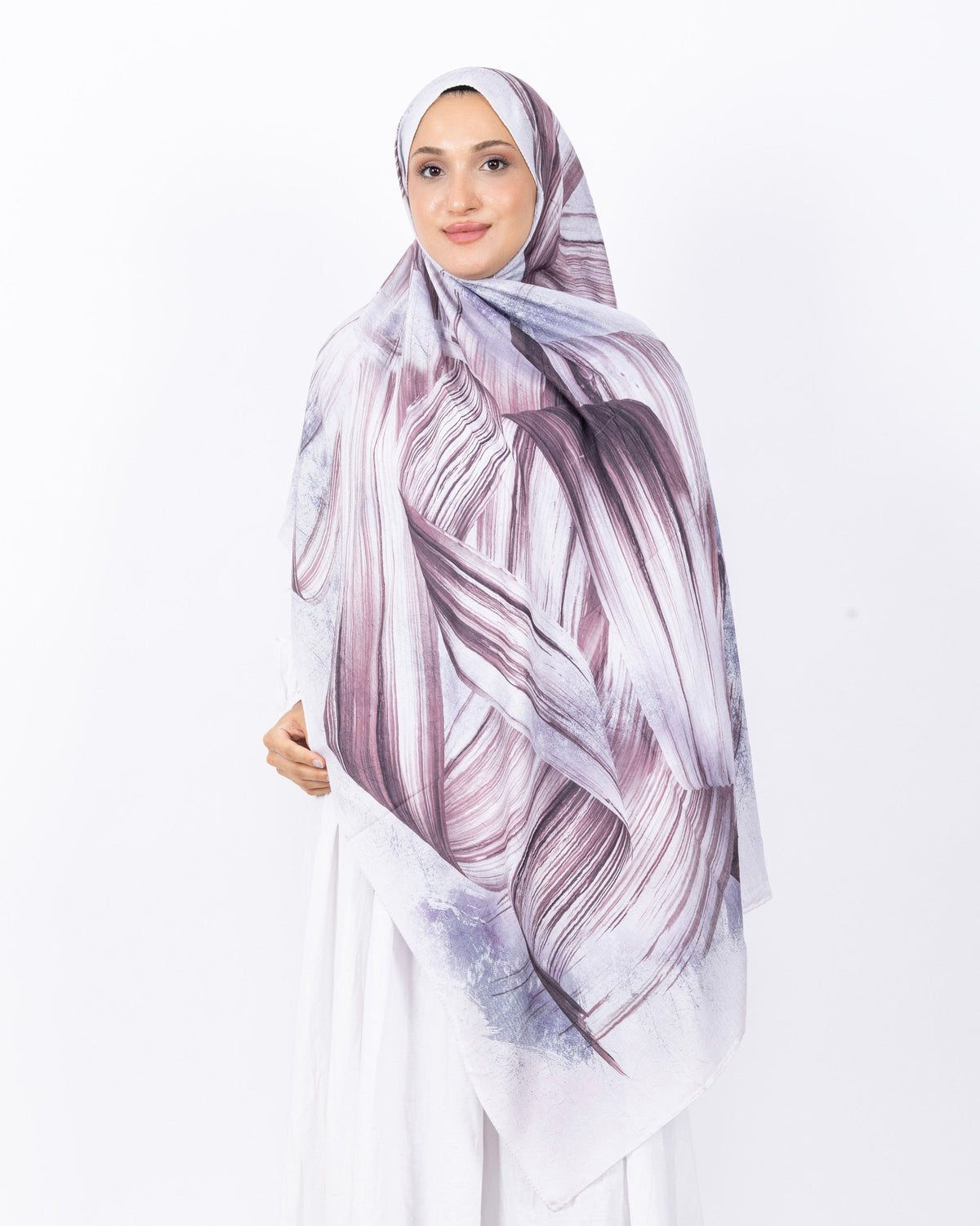 Mikro Bambu Kraş Şal D035 Mürdüm-Lila, 75 × 185 cm şal – görsel 2