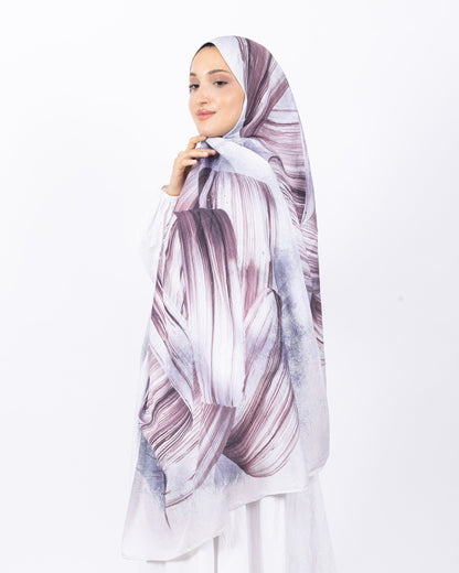 Mikro Bambu Kraş Şal D035 Mürdüm-Lila, 75 × 185 cm şal – görsel 3