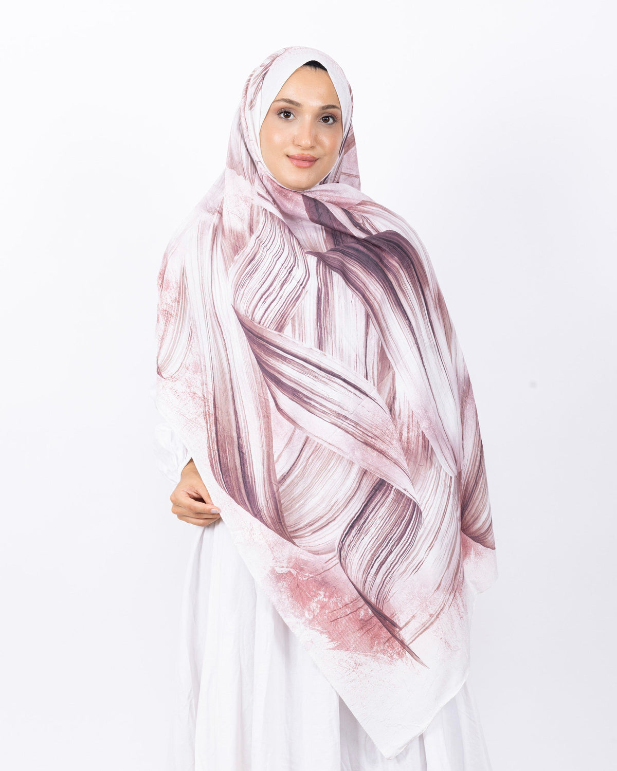 Mikro Bambu Kraş Şal D035 Gül Kurusu, 75 × 185 cm şal – görsel 2