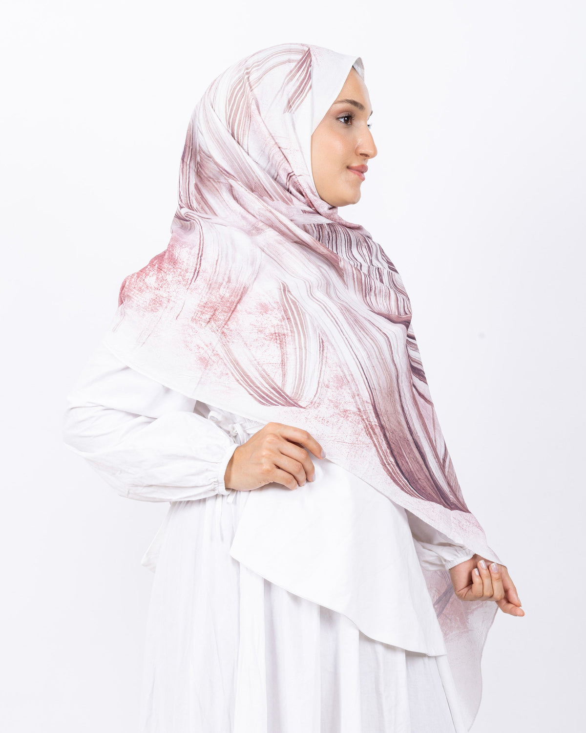 Mikro Bambu Kraş Şal D035 Gül Kurusu, 75 × 185 cm şal – görsel 4