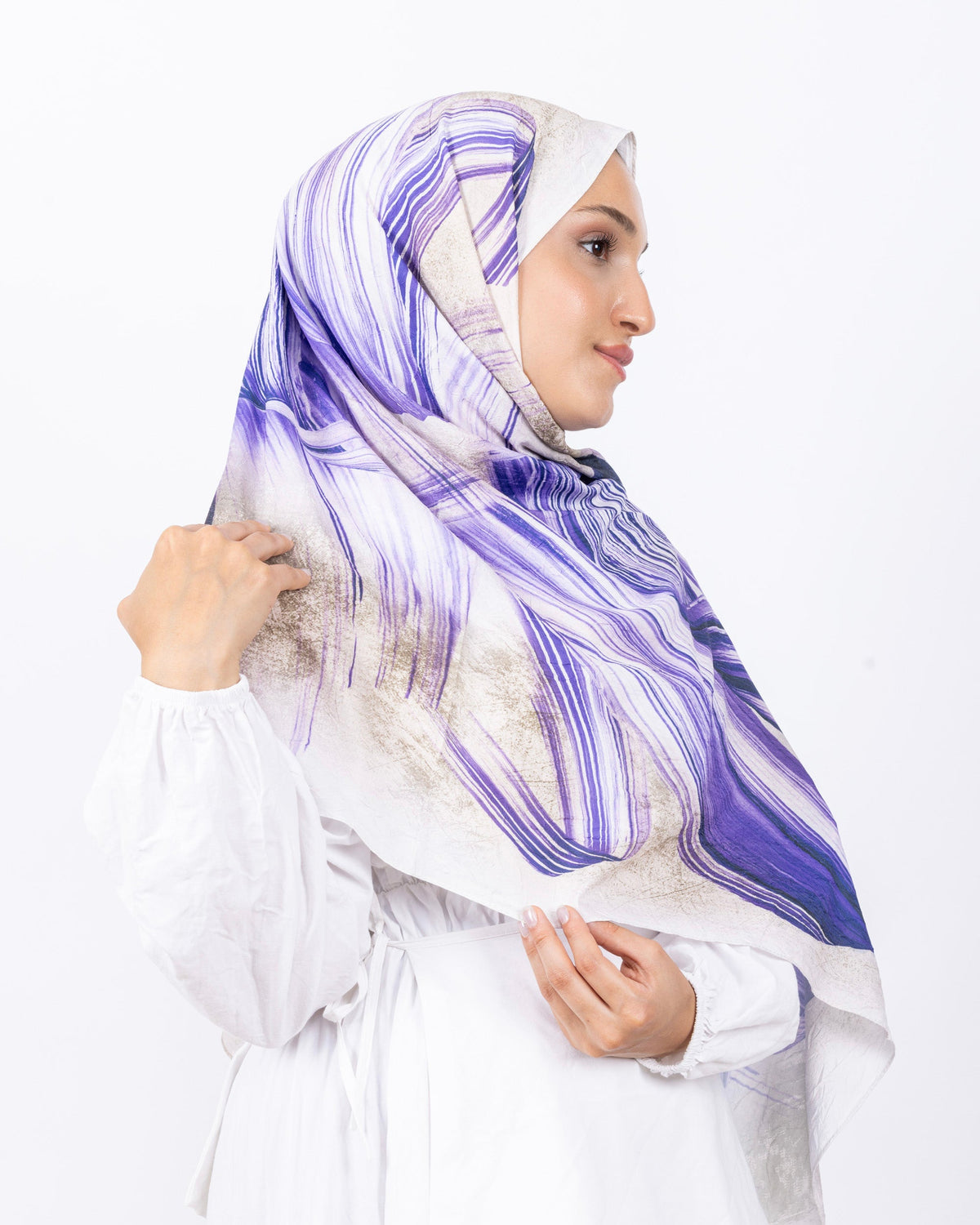 Mikro Bambu Kraş Şal D035 Morcivert, 75 × 185 cm şal – görsel 3