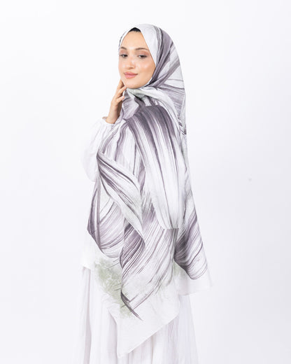 Mikro Bambu Kraş Şal D035 Kahve Yeşil, 75 × 185 cm şal – görsel 3