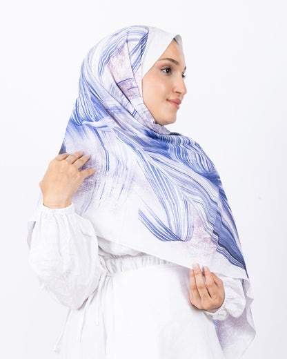Mikro Bambu Kraş Şal D035 Mavi, 75 × 185 cm şal – görsel 3
