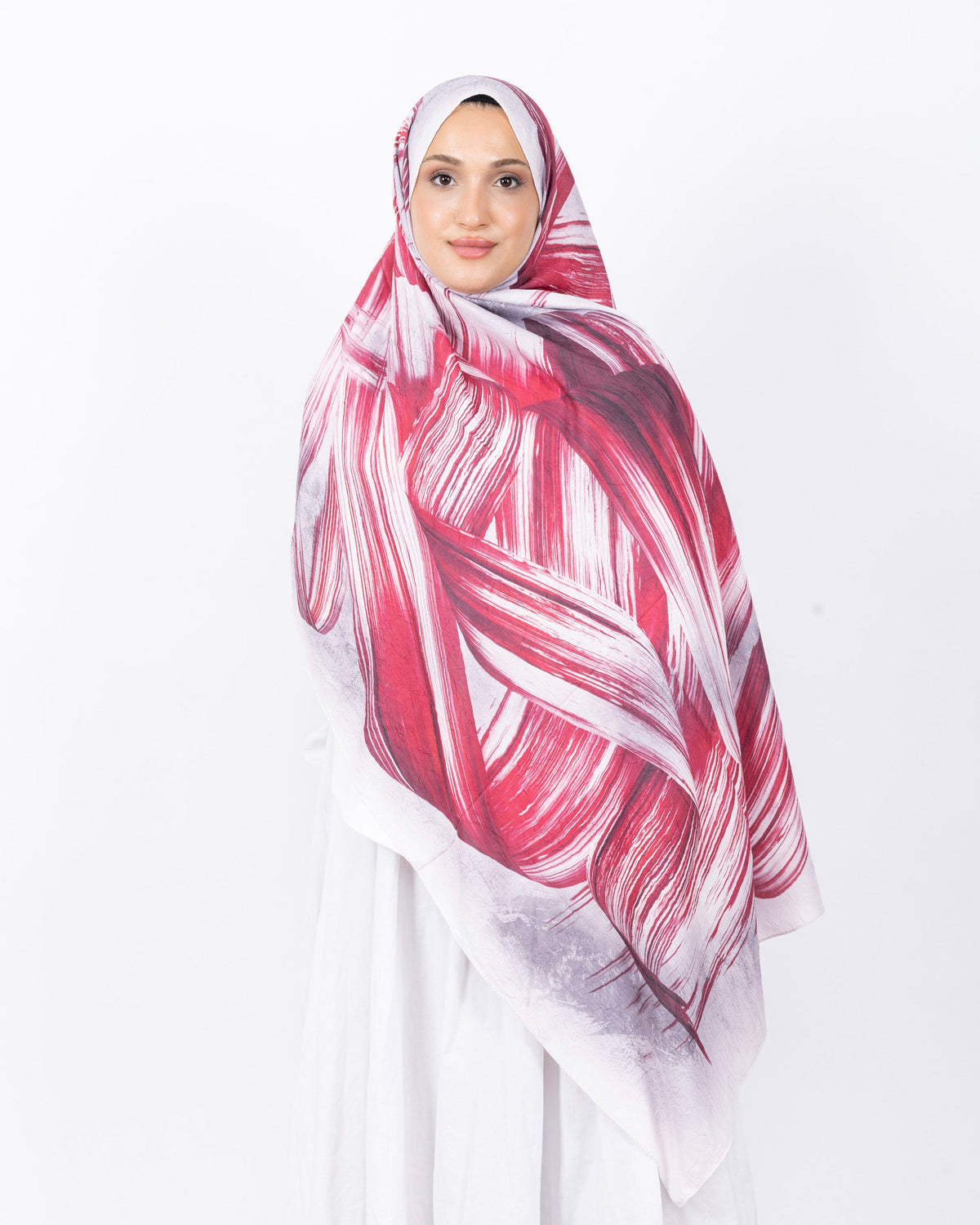 Mikro Bambu Kraş Şal D035 Kırmızı, 75 × 185 cm şal – görsel 2