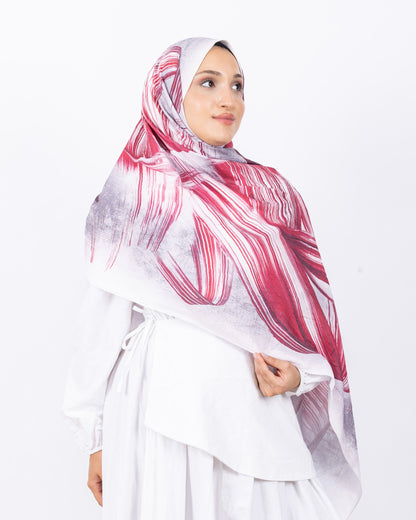 Mikro Bambu Kraş Şal D035 Kırmızı, 75 × 185 cm şal – görsel 3