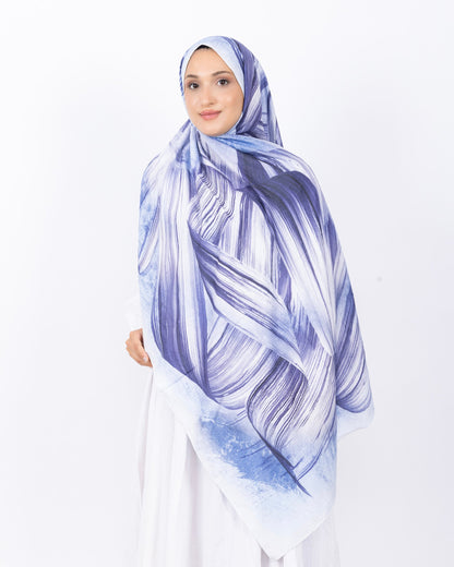 Mikro Bambu Kraş Şal D035 Lacivert, 75 × 185 cm şal – görsel 1