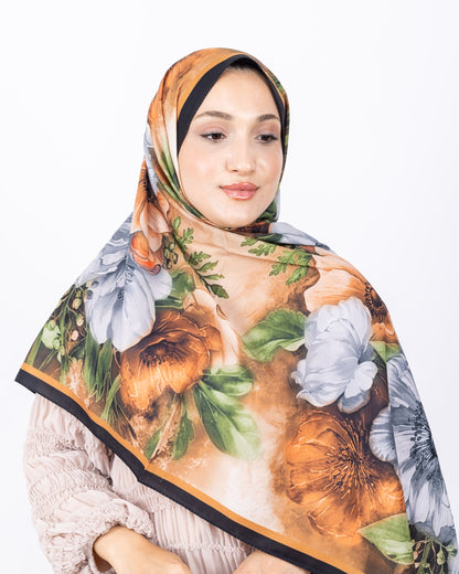 Mikro Soft Şal D006 Siyah, çiçekli desenli, 75 × 185 cm şal – görsel 3