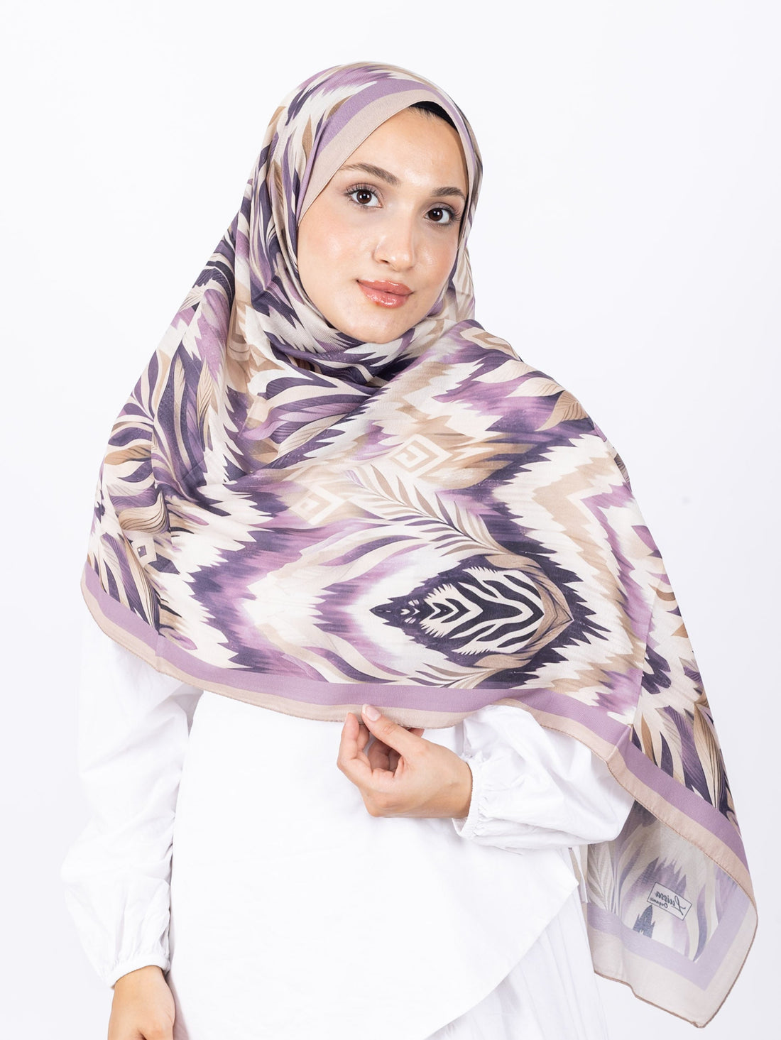 Mikro Soft Şal D008 Toprak, çiçekli desenli, 75 × 185 cm şal – görsel 1