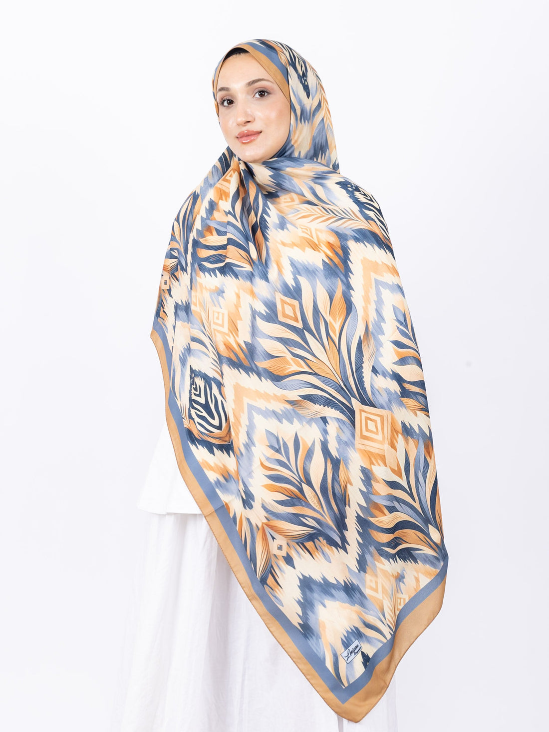 Mikro Soft Şal D008 Hardal Sarısı, çiçekli desenli, 75 × 185 cm şal – görsel 2