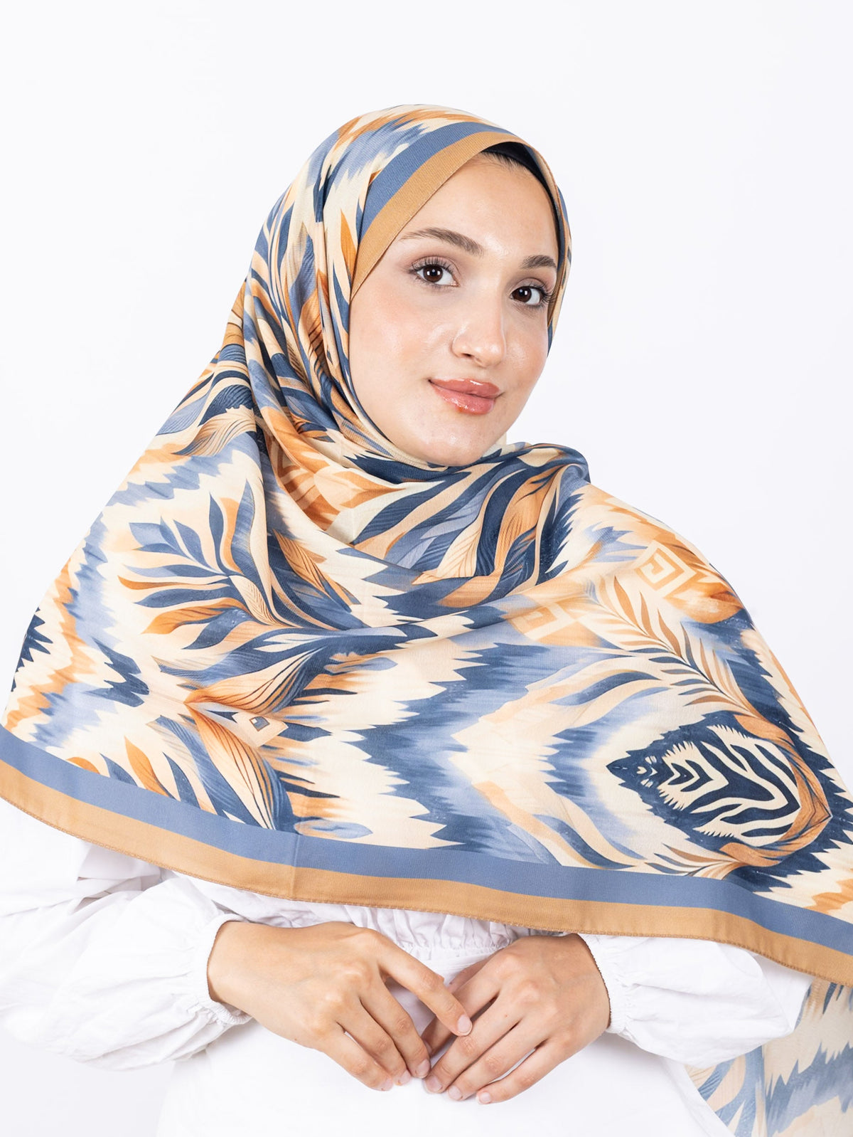 Mikro Soft Şal D008 Hardal Sarısı, çiçekli desenli, 75 × 185 cm şal – görsel 4